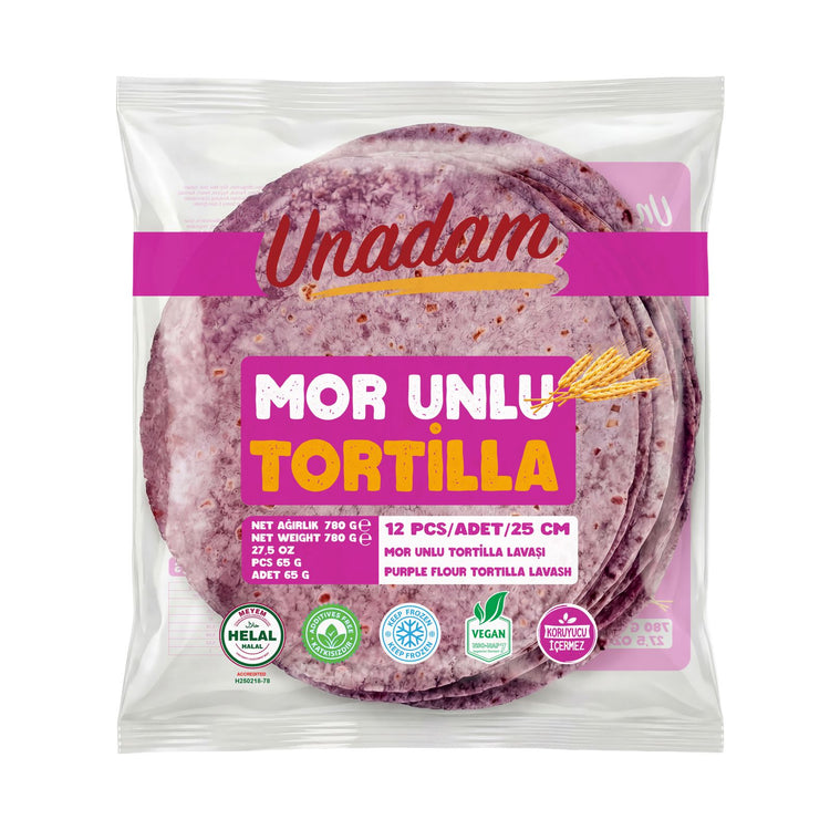 Tortilla Lavaş 25 cm - Mor Unlu - 12 Adet