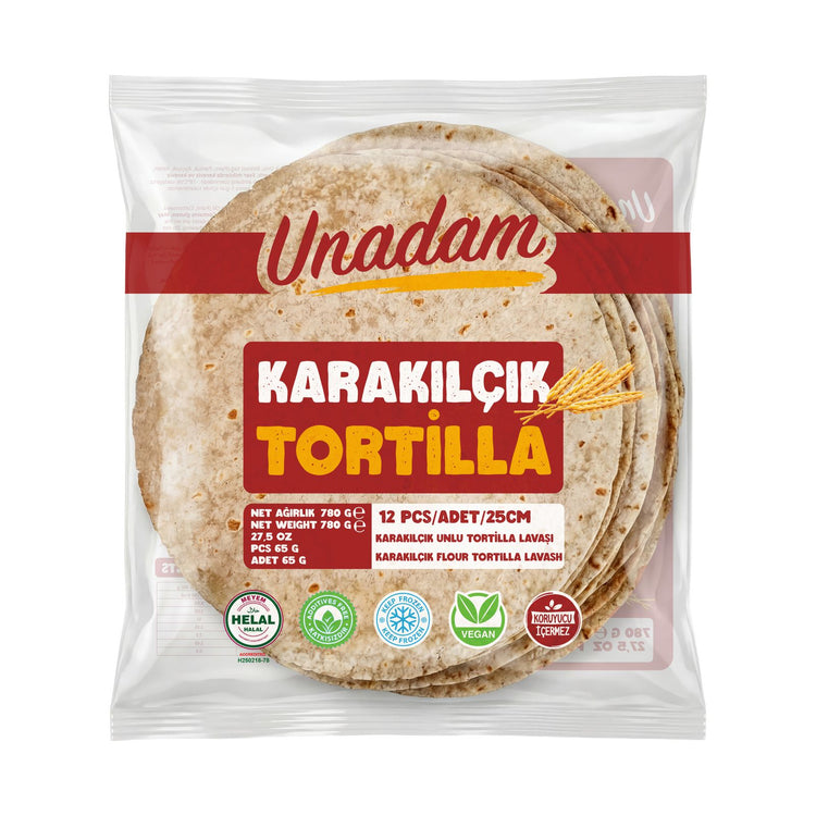 Tortilla Lavaş 25 cm - Kara Kılçık Unlu - 12 Adet