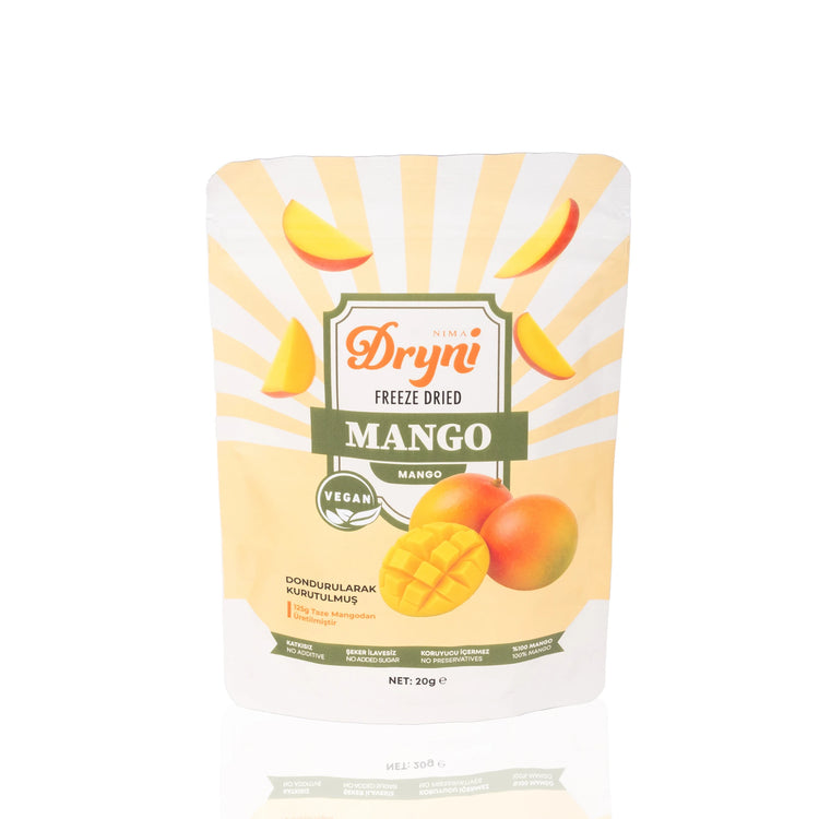 Freeze Dried Dryni Dondurularak Kurutulmuş Mango 20 Gr