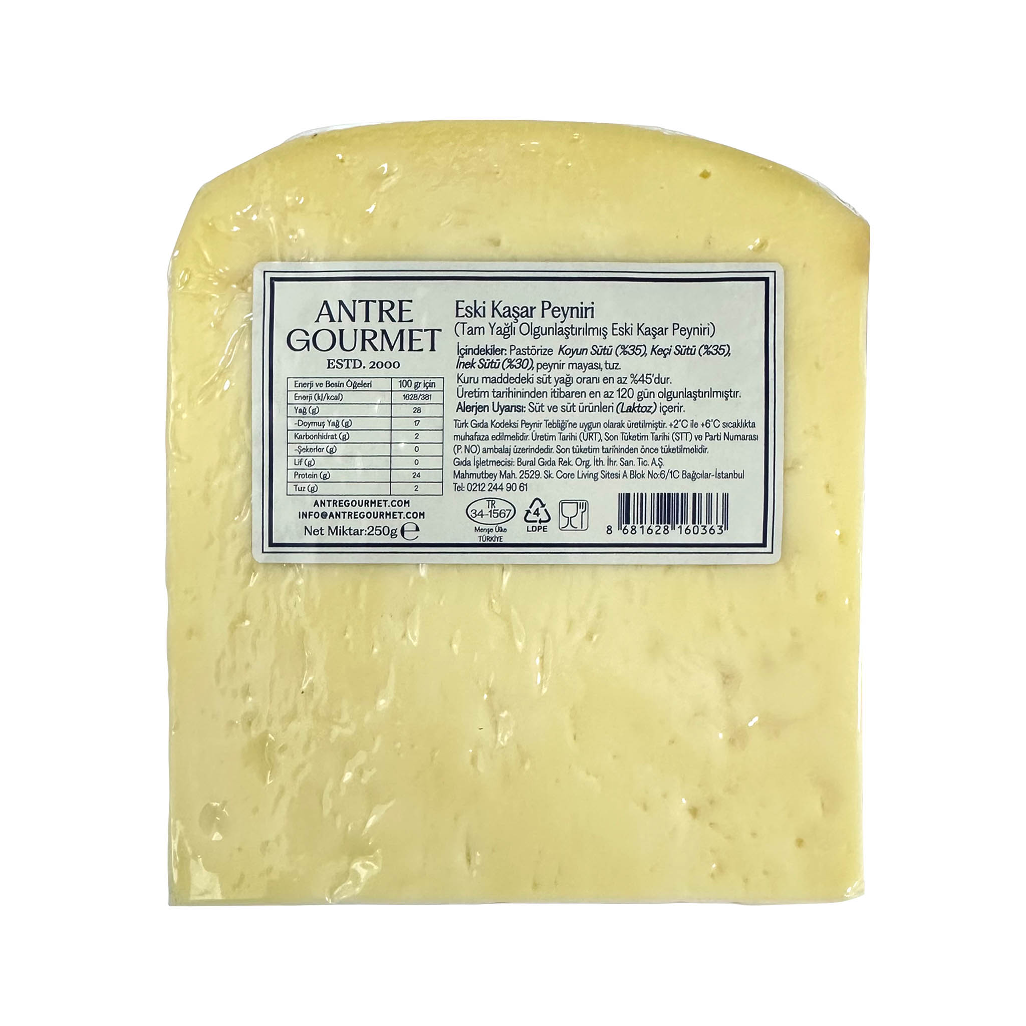 Eski Kaşar Peyniri 250 gr
